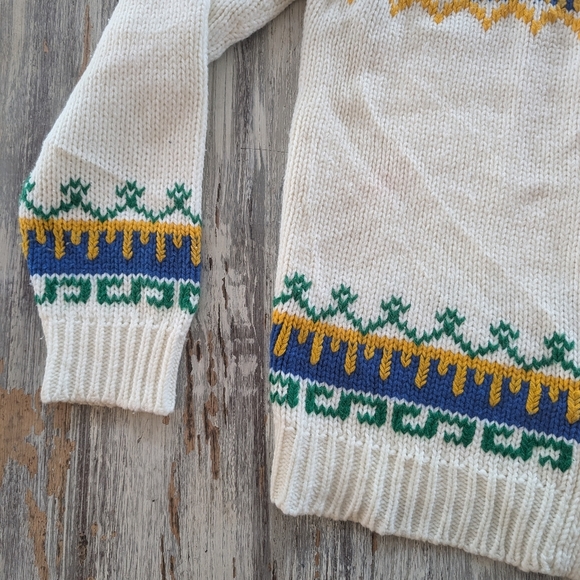 Vintage Knit Cardigan Sweater Fairisle Womens Medium - Picture 3 of 8